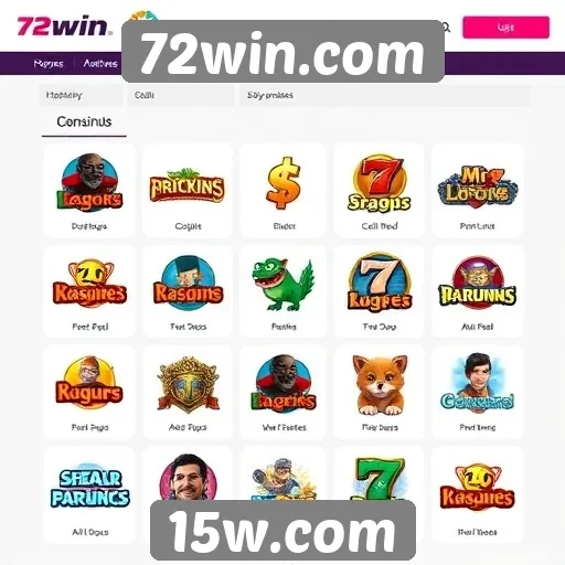 Principais jogos disponíveis no site 72win.com
